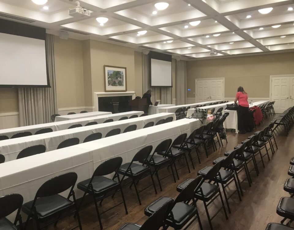 Stuart Community Room with skinny tables