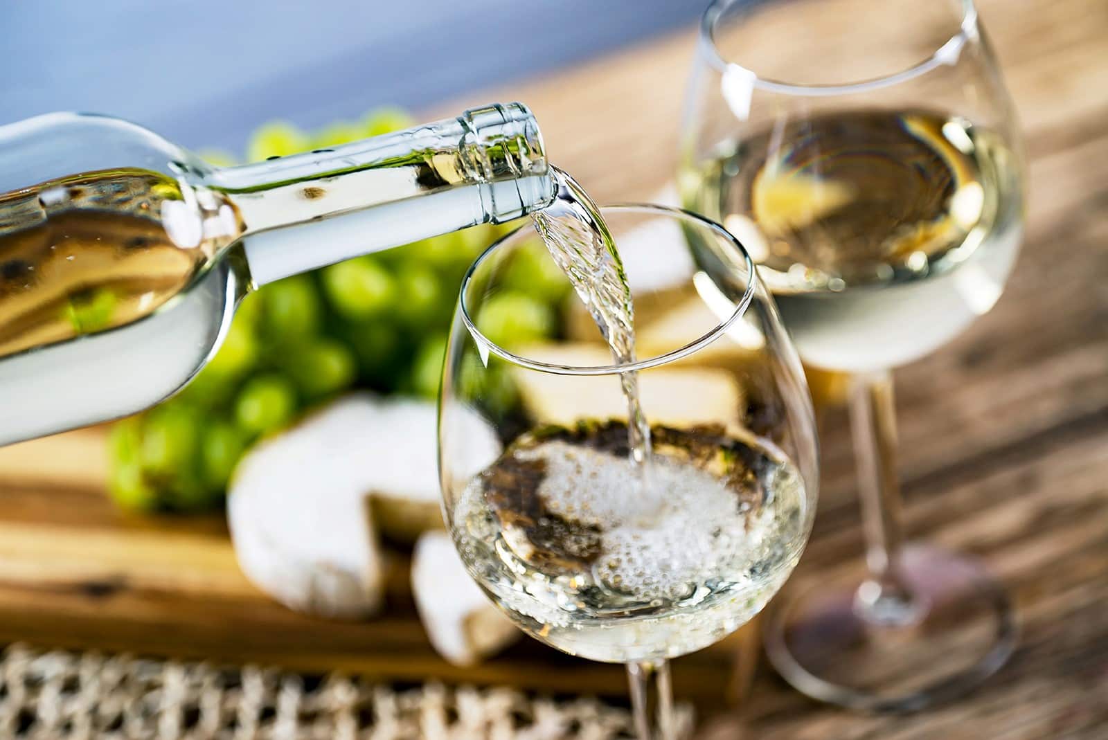 Wine being pouredd into a glass