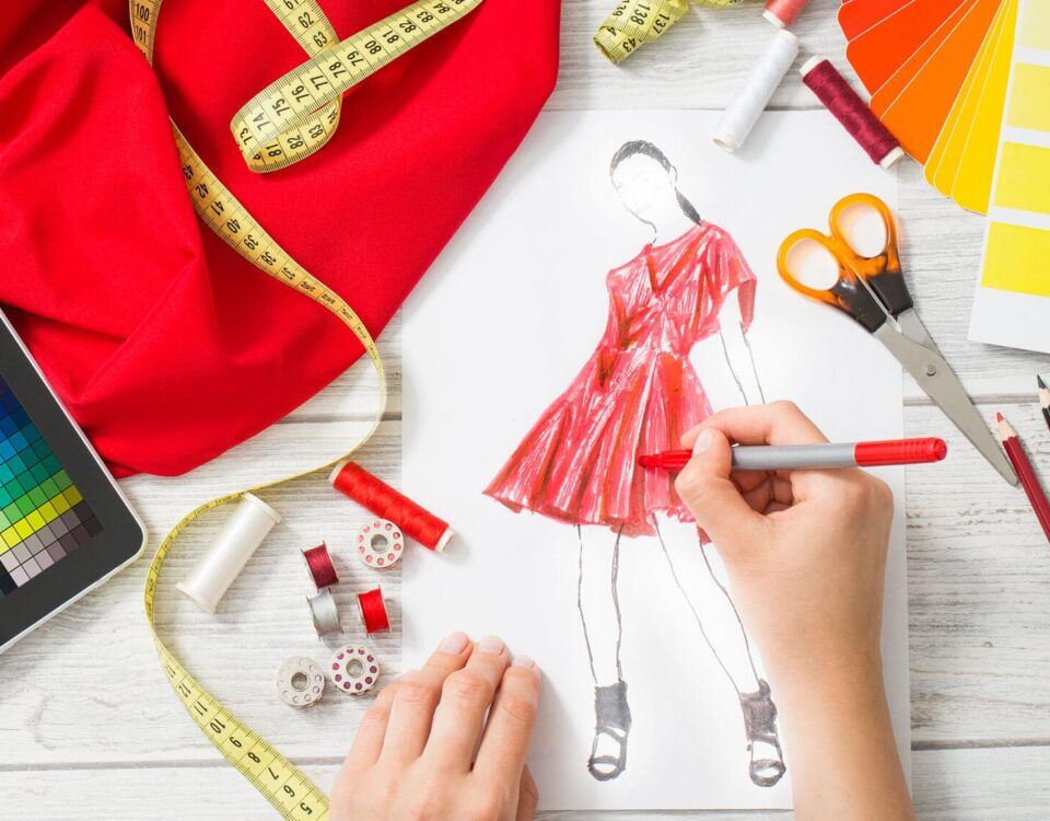 Fashion sketch of a dress